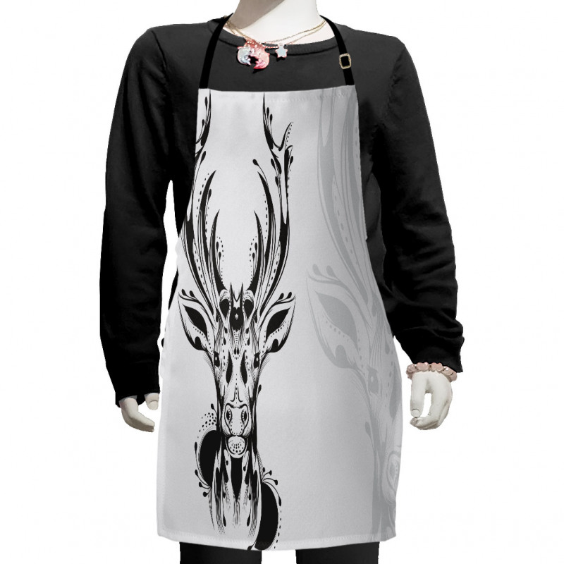 Tribal Deer Shadow Art Kids Apron