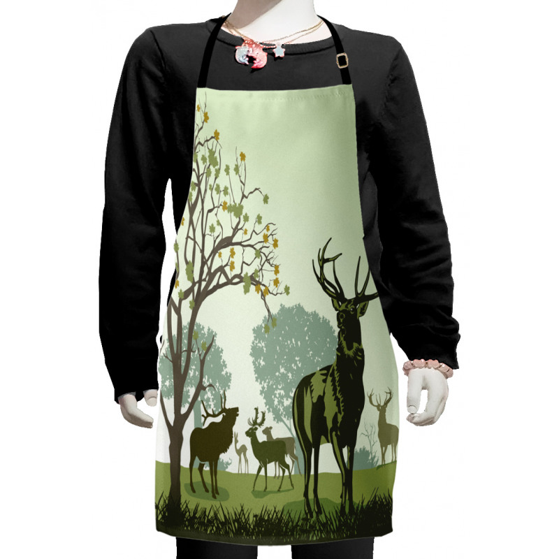 Deer and Nature Park Kids Apron