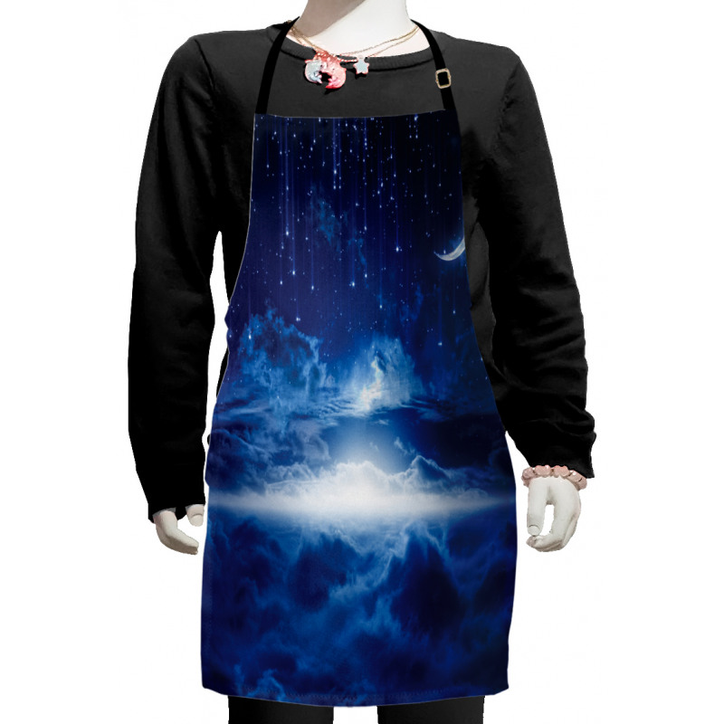 Night Sky Moon Stars Kids Apron