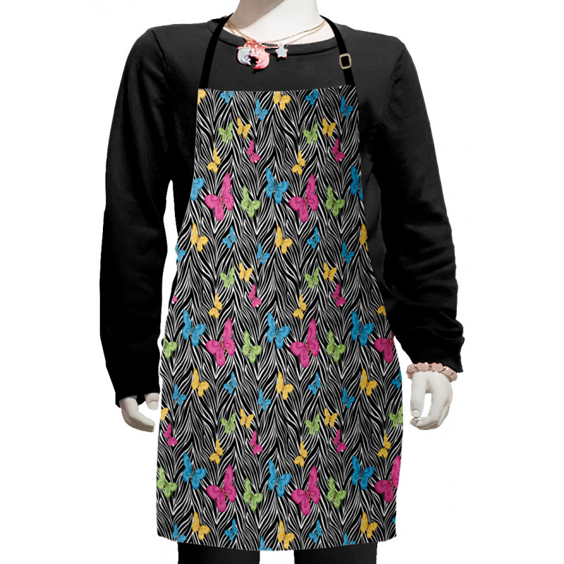 Butterflies on Zebra Kids Apron