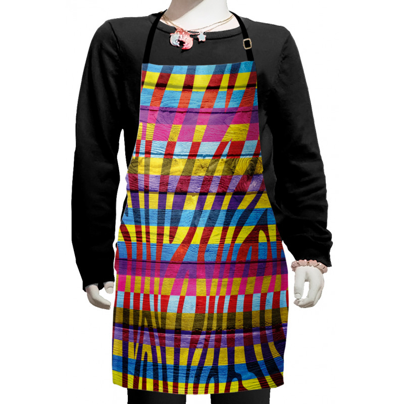 Vibrant Curvy Lines Kids Apron