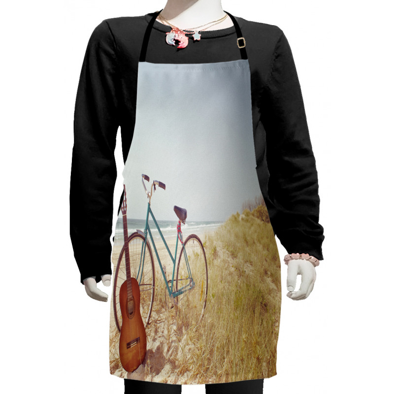 Old Vintage Guitar Beach Kids Apron