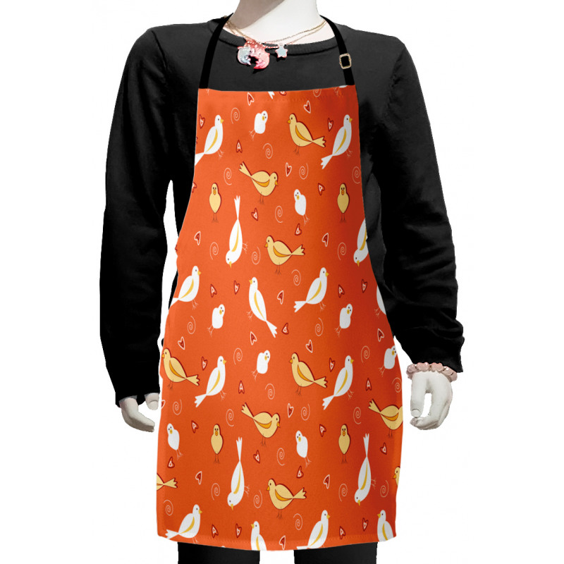 Birds with Heart Shapes Kids Apron