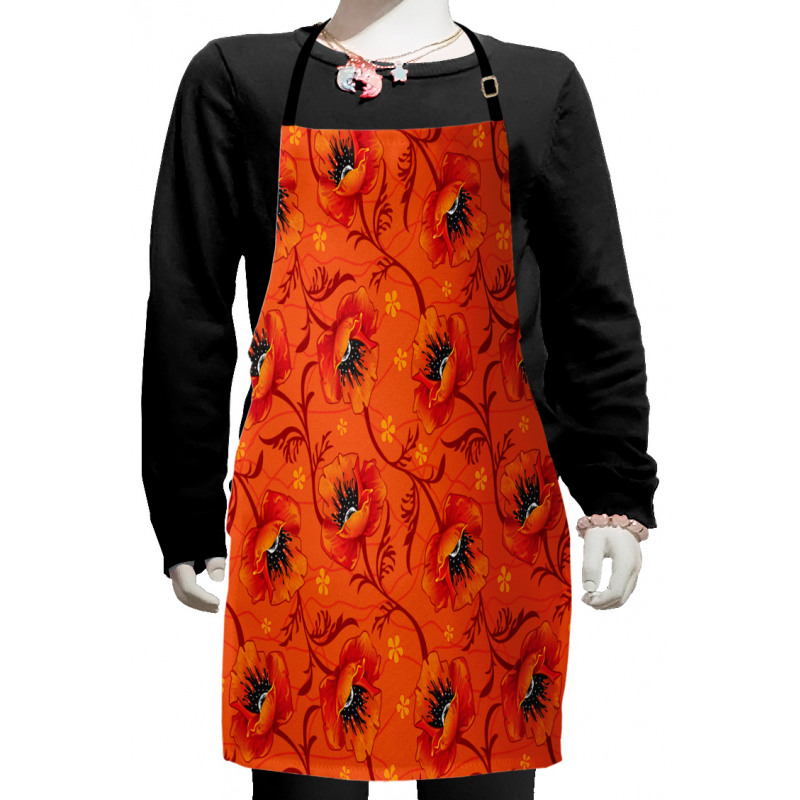 Poppy Flower Romance Kids Apron