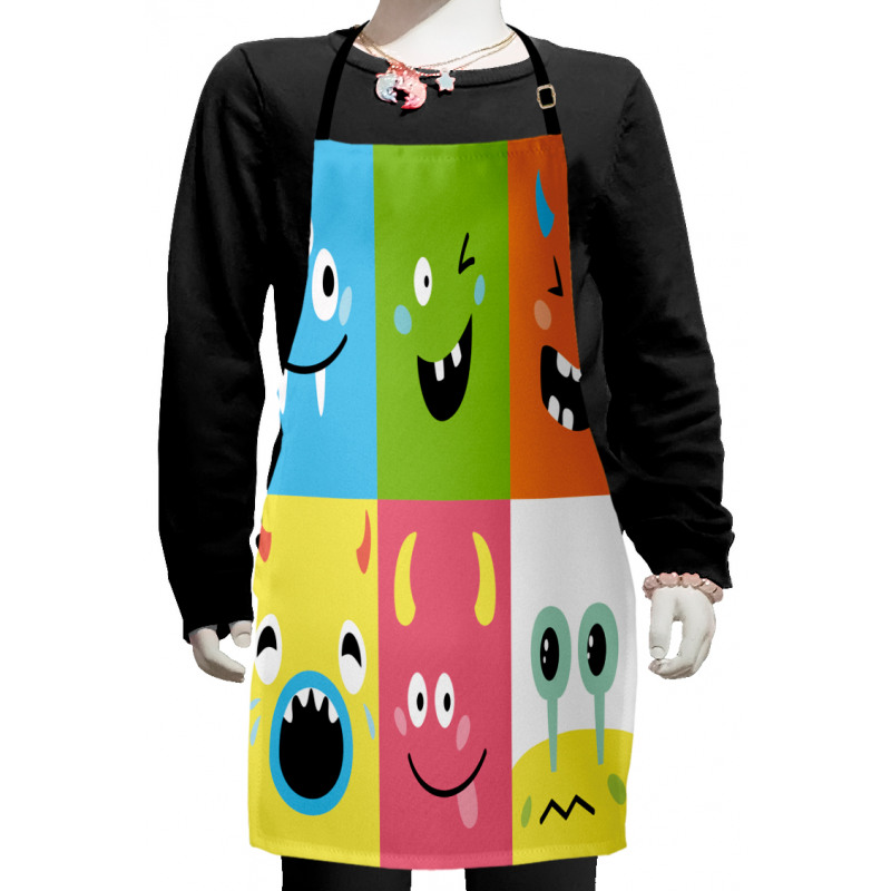 Colorful Blocks Emoticon Kids Apron