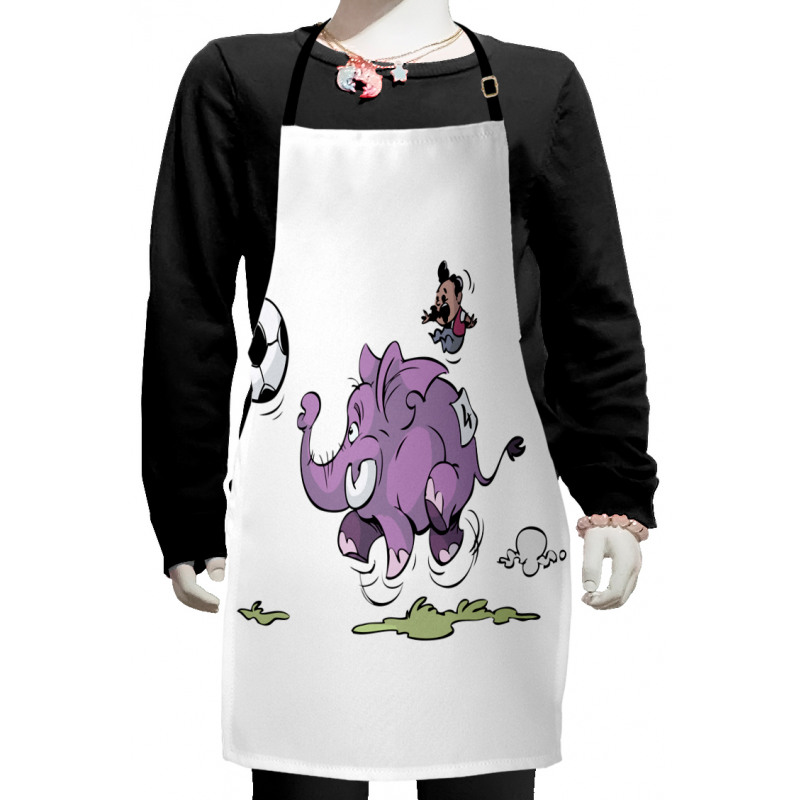 Elephant Playing Soccer Kids Apron