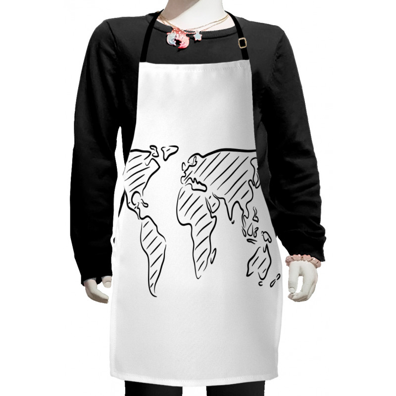 Sketch Outline Kids Apron