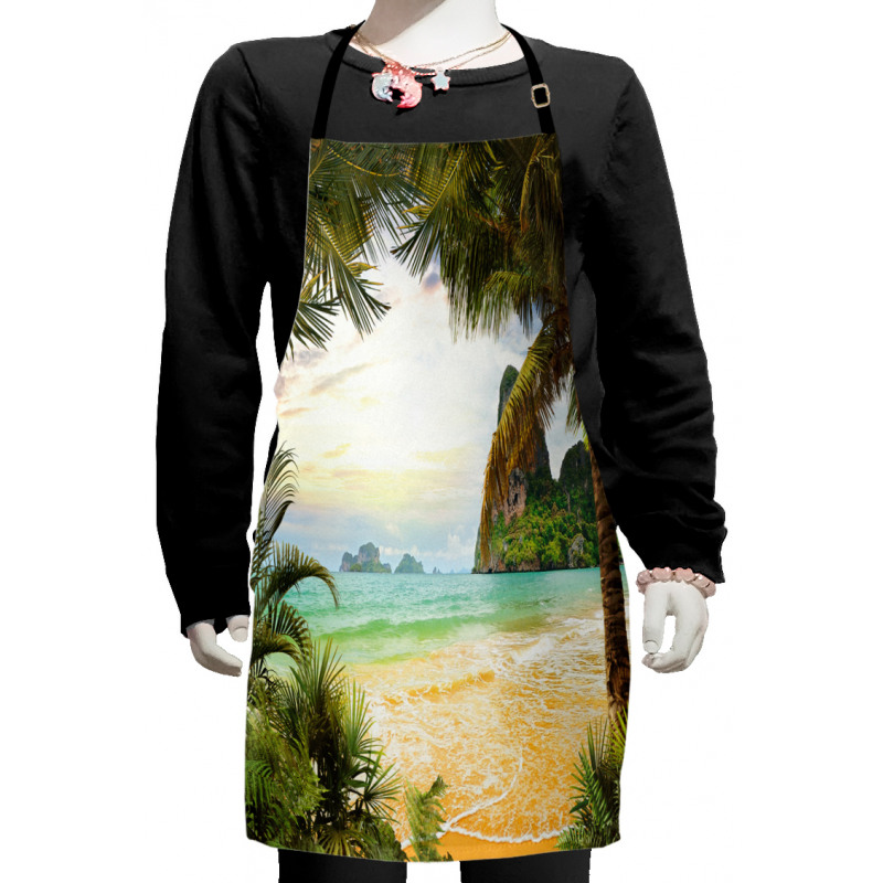 Palm Coconut Trees Beach Kids Apron