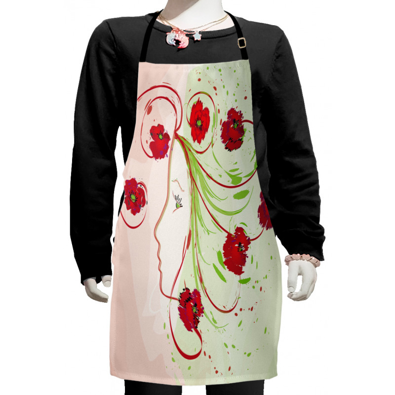 Watercolor Poppy Kids Apron