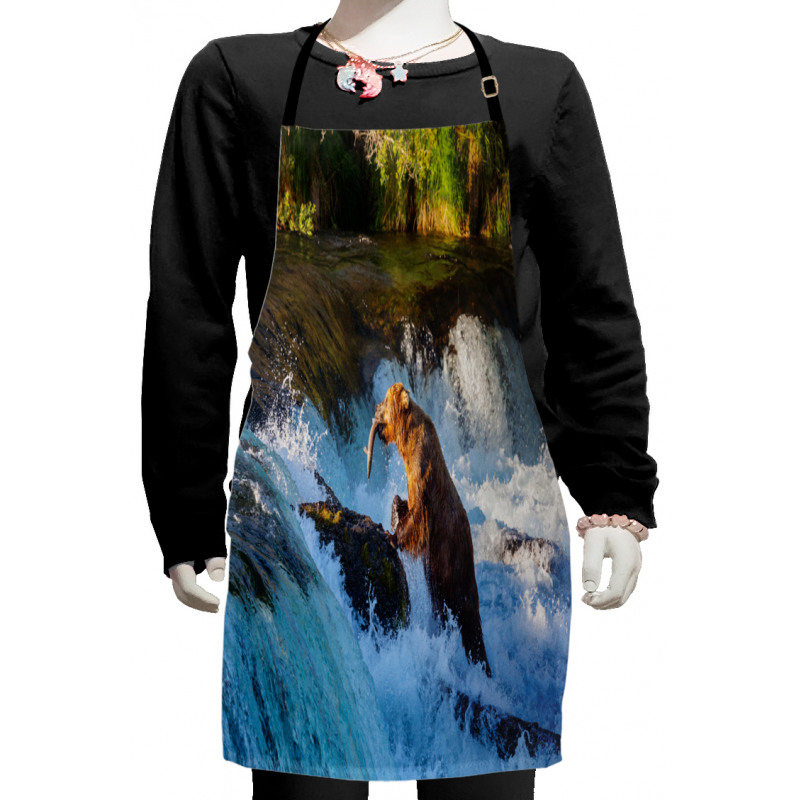 Alaska Waterfall Wildlfie Kids Apron