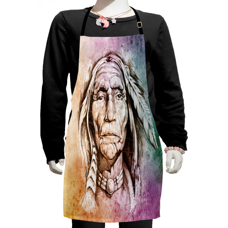 Chief Portrait Kids Apron