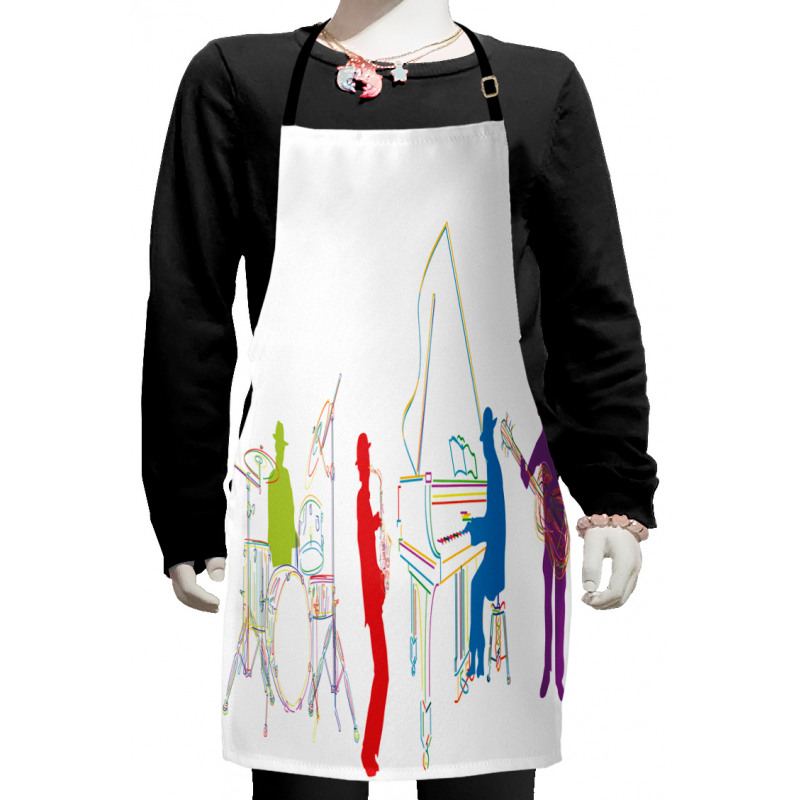 Retro Jazz Band Music Kids Apron