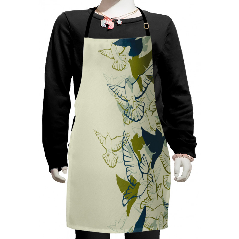 Flock of Flying Pigeons Kids Apron