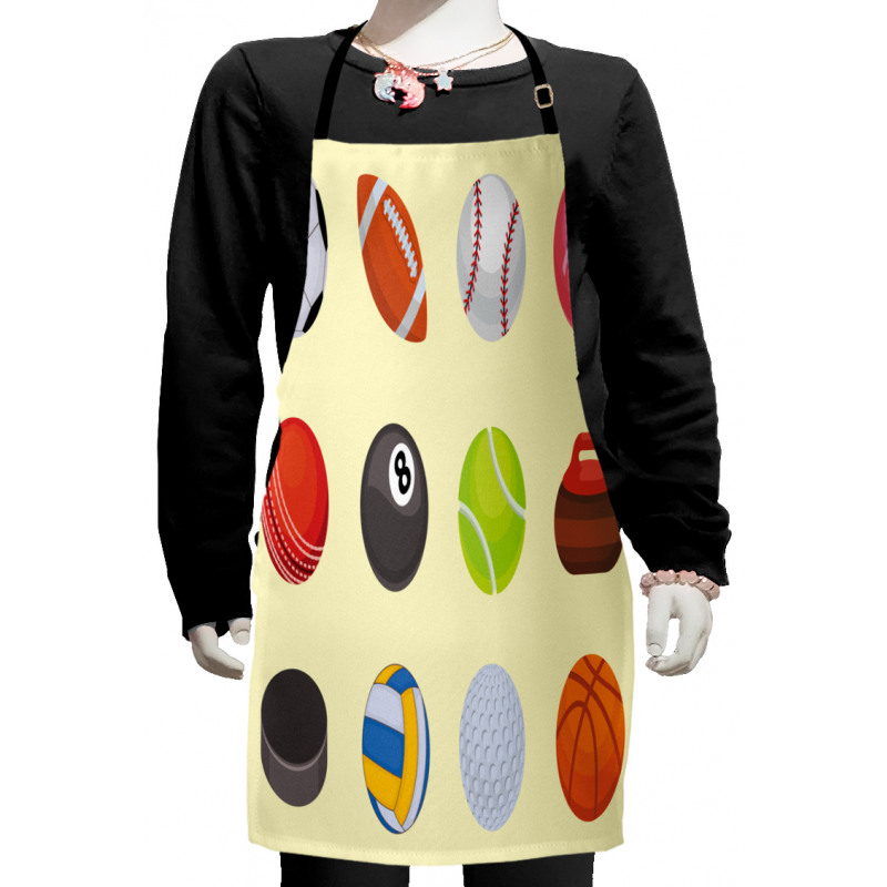 Different Sports Balls Layout Kids Apron