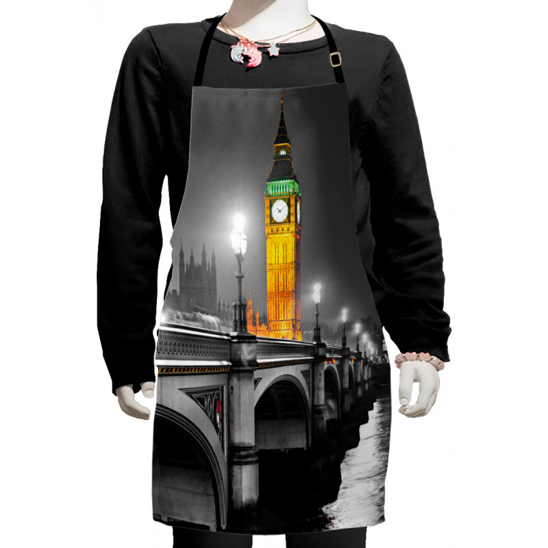 Big Ben Bridge Night Kids Apron