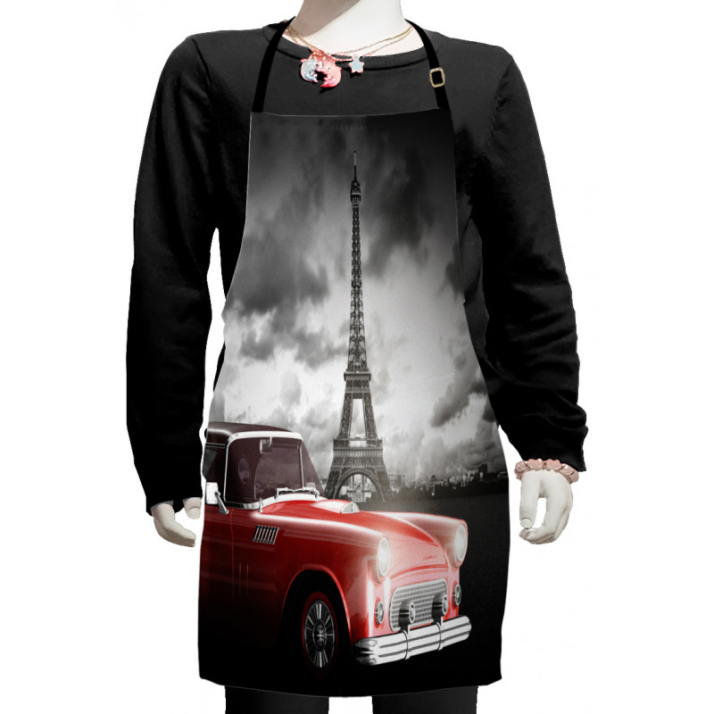 Vintage Car and Eiffel Kids Apron