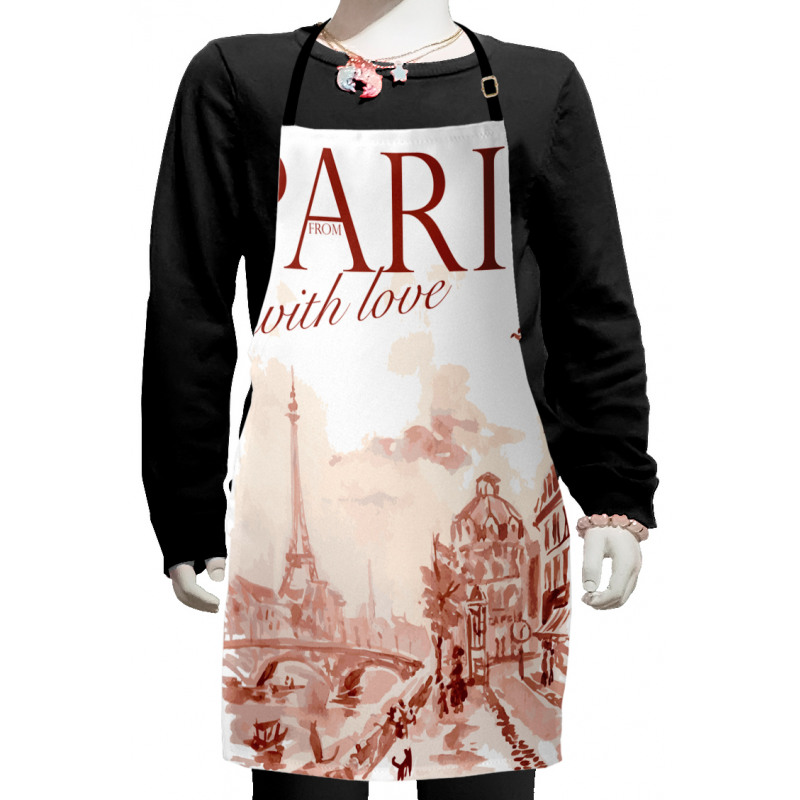 Vintage Watercolor Paris Kids Apron