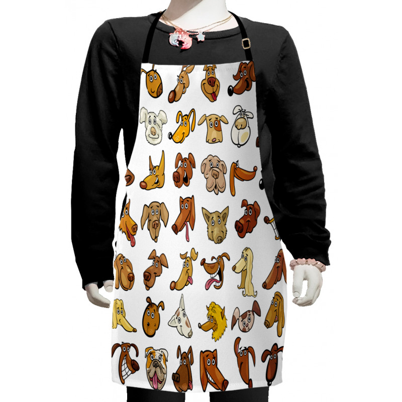 Dog Heads Puppy Canin Kids Apron