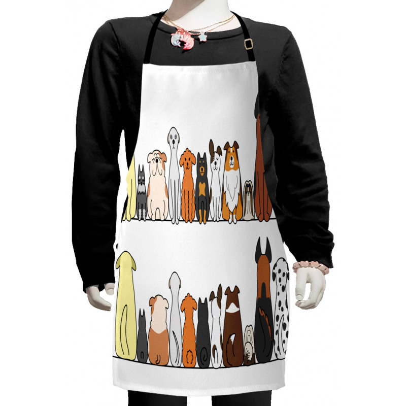 Dog Family in a Row Kids Apron