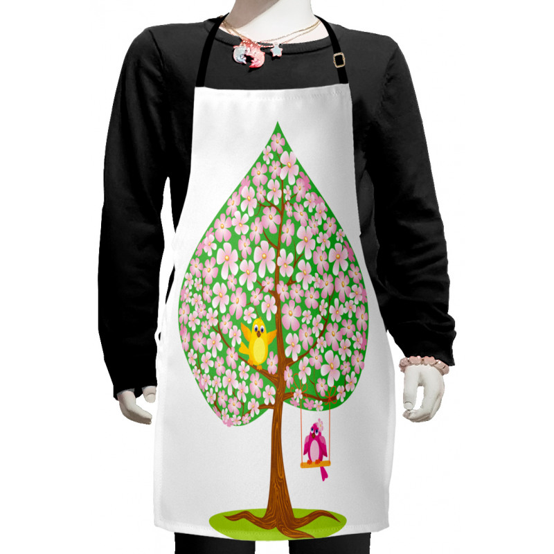 Heart Shape Tree Blossom Kids Apron