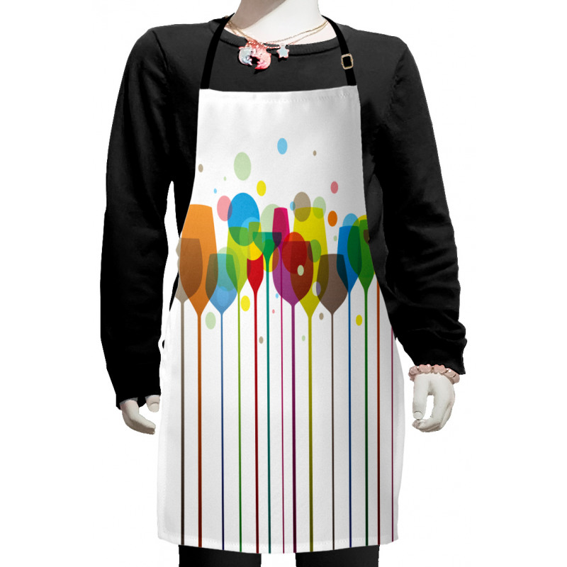 Wine Colorful Glasses Kids Apron