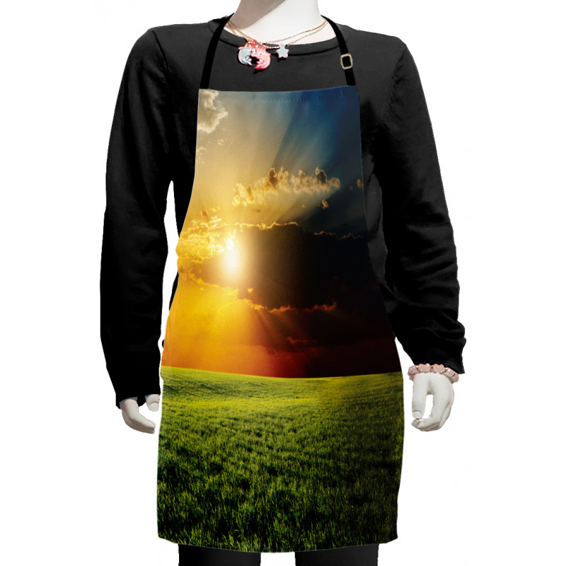 Dark Clouds Sunset Kids Apron