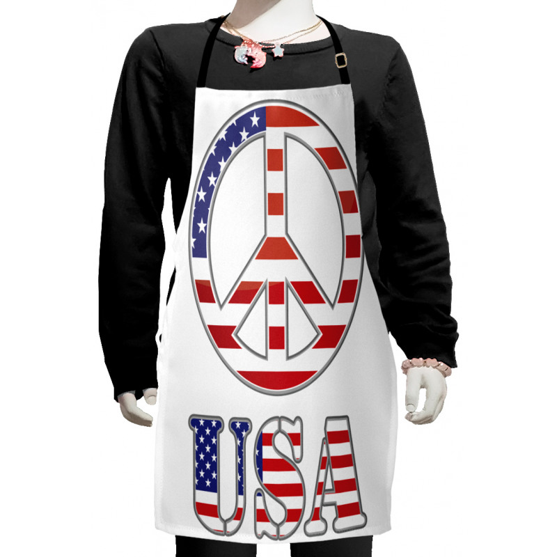 70s Peace Sign American Kids Apron