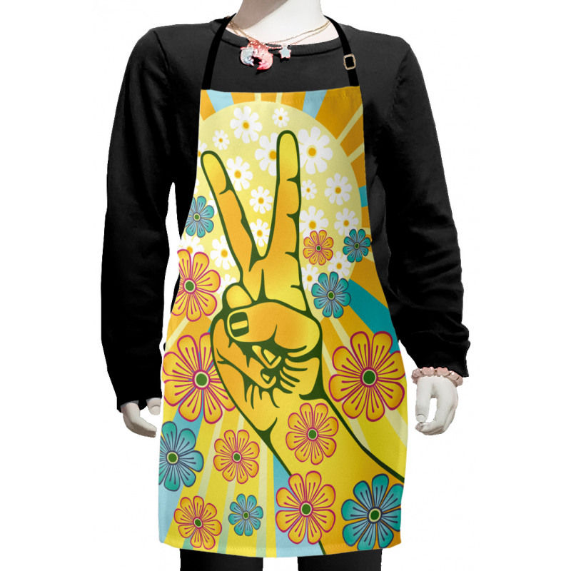 Peace Flowers Kids Apron