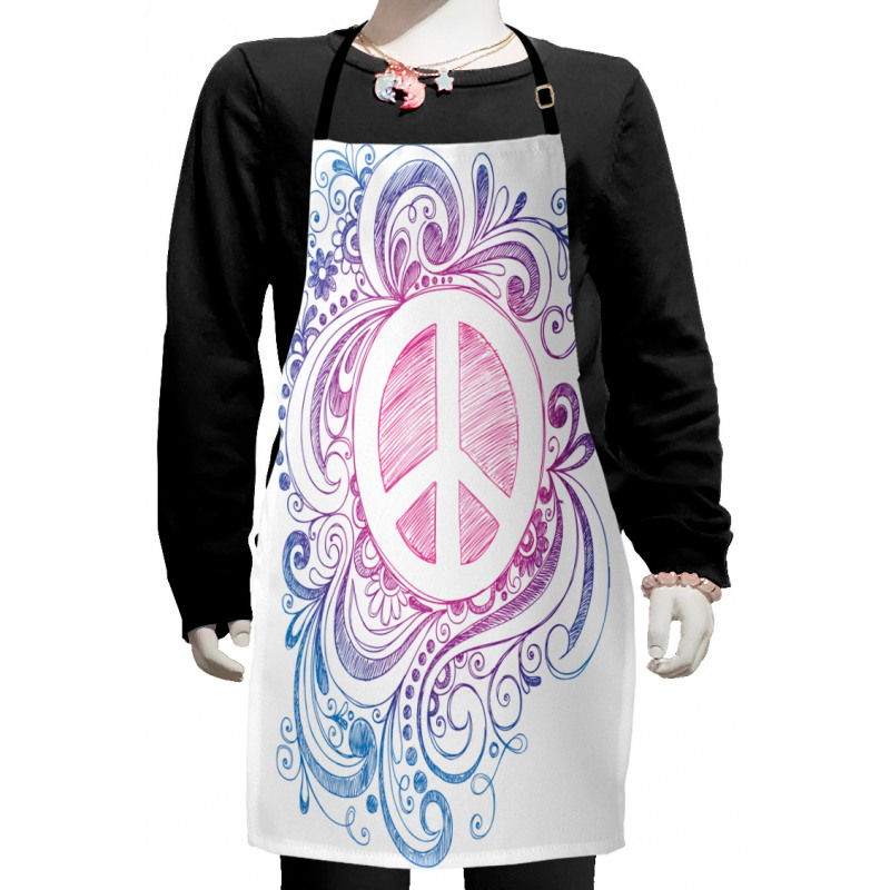 Peace Sign and Swirls Kids Apron