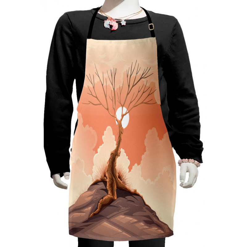 Lonely Tree on Cliff Kids Apron