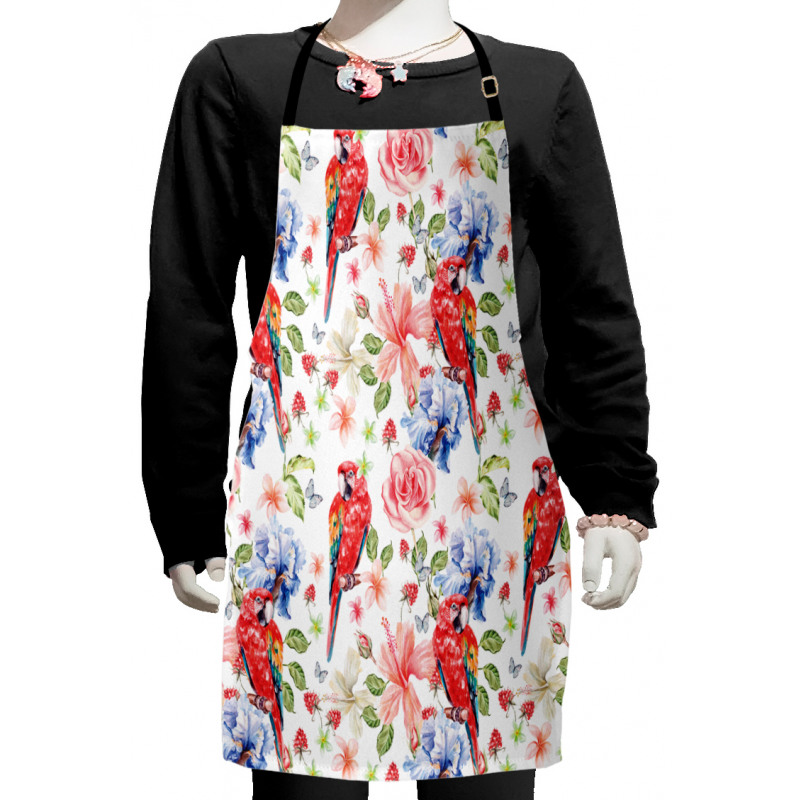 Parrots Iris and Roses Kids Apron