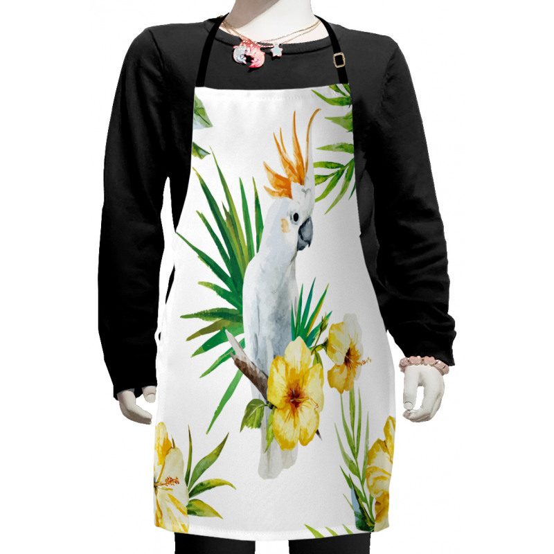 Hibiscus with Wild Birds Kids Apron