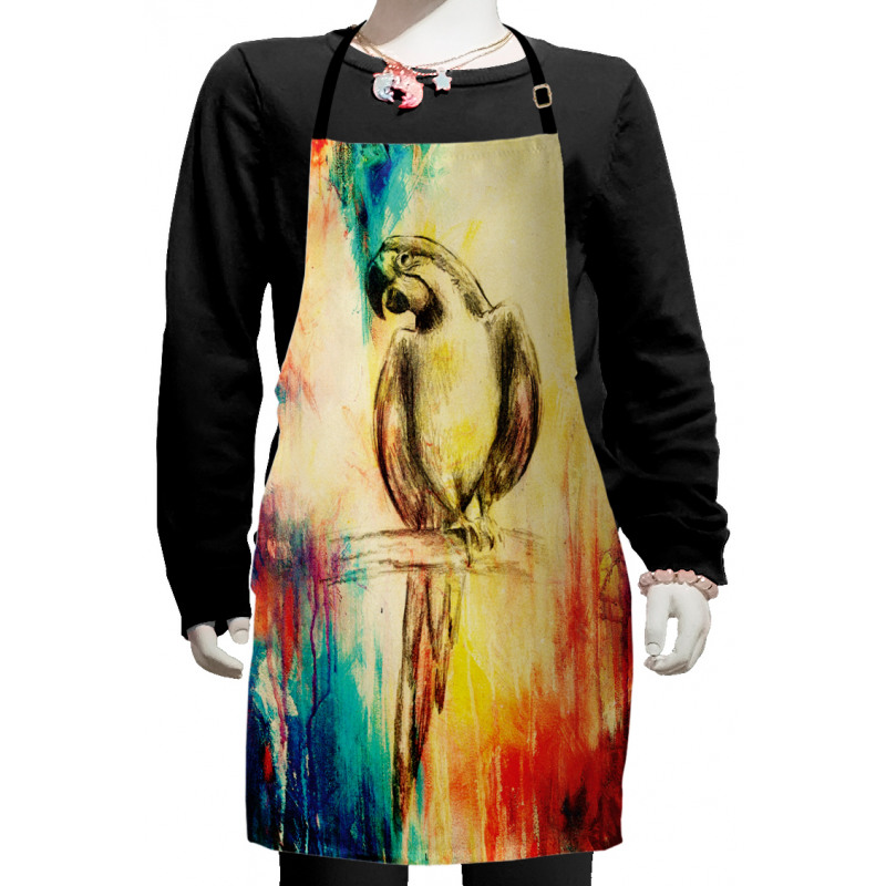 Vintage Grunge Parrot Kids Apron