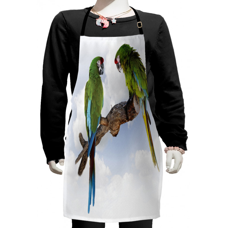 2 Parrot Macaw Bird Kids Apron