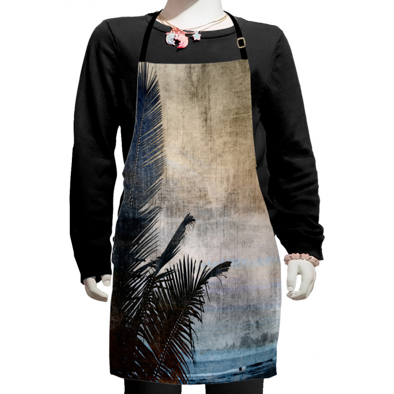 Grunge Palm Trees Art Kids Apron