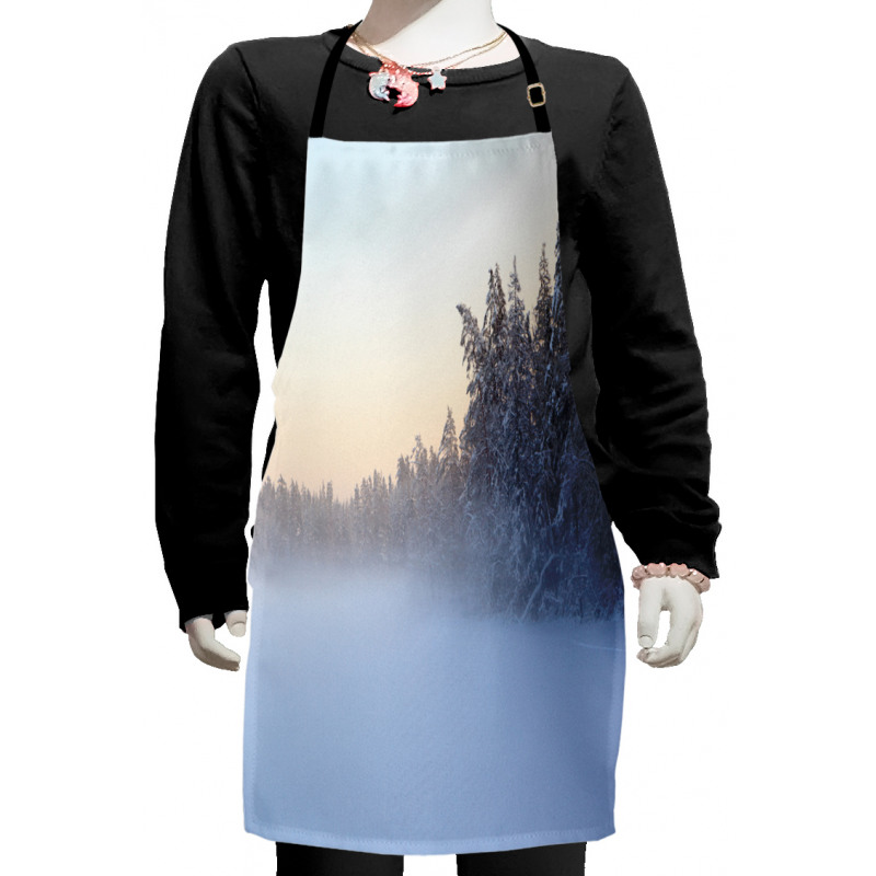 Frozen Lake in Woods Kids Apron