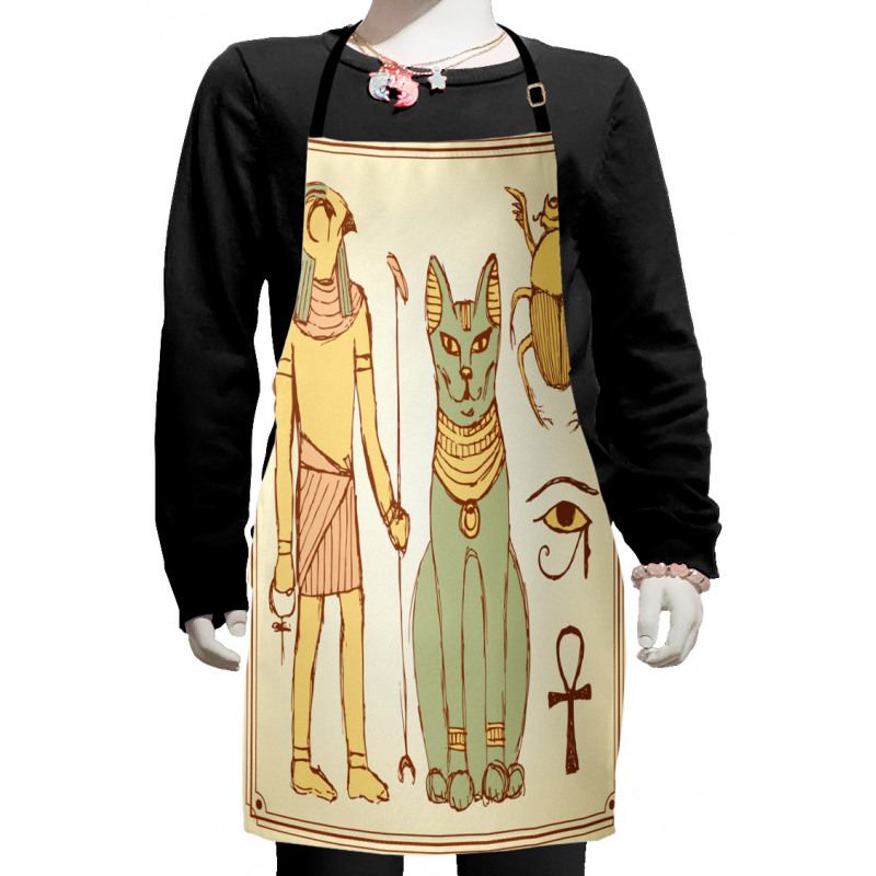 Ancient Cat Figure Kids Apron