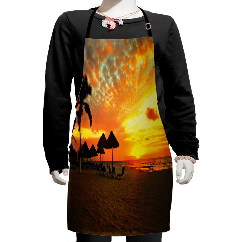 Romantic Sunset Scenery Kids Apron