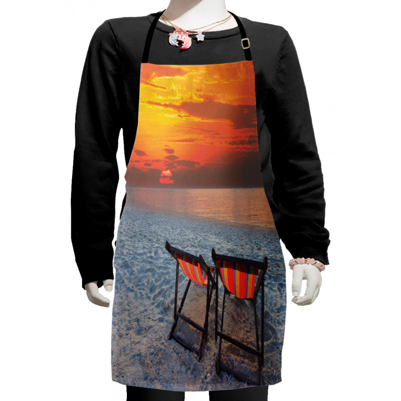 Beach with Colorful Sky Kids Apron