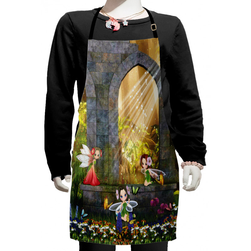 Flowers Blossoms Scene Kids Apron