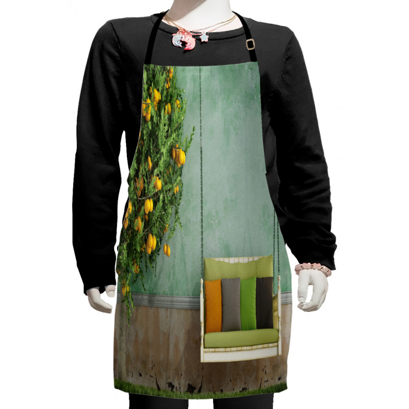 Wooden Swing in Garden Kids Apron