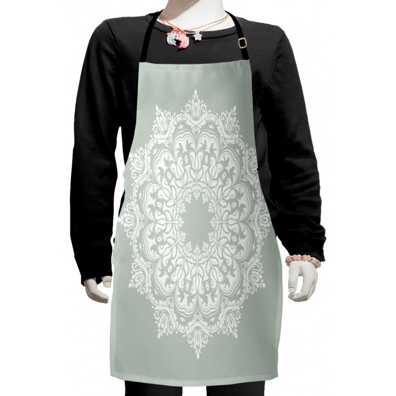 Damask Floral Motifs Kids Apron