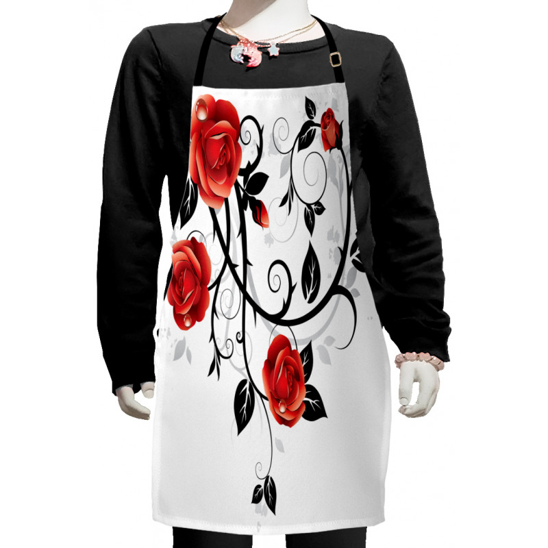 Swirling Roses Garden Kids Apron