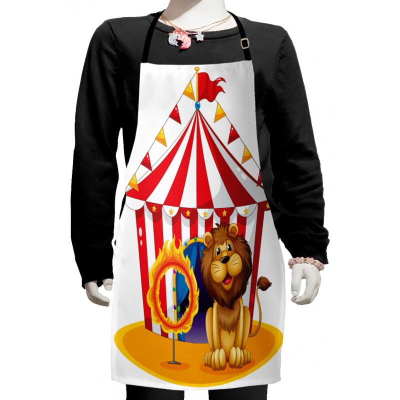 Fire Hoop Circus Tent Kids Apron