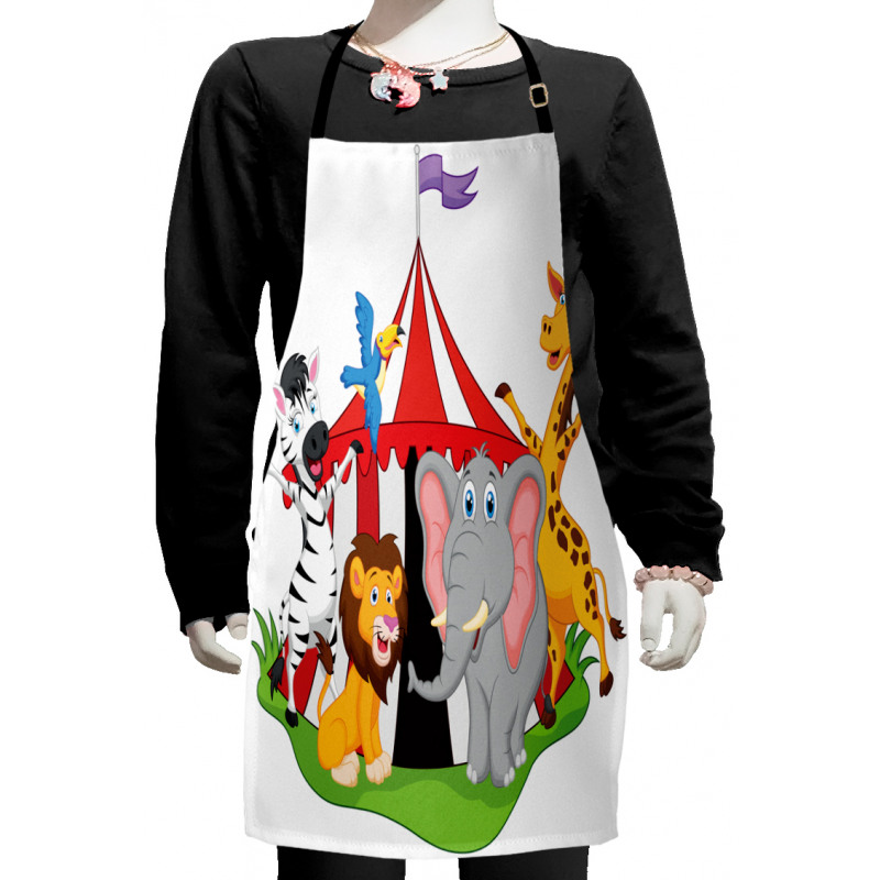 Circus Tent Giraffe Mime Kids Apron