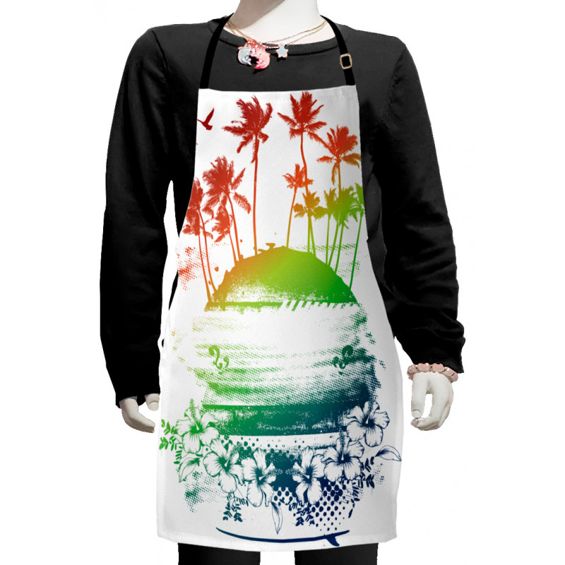 Grunge Summer Scenery Kids Apron