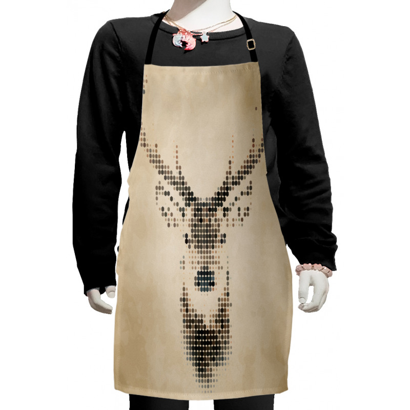 Deer Portrait with Dots Kids Apron