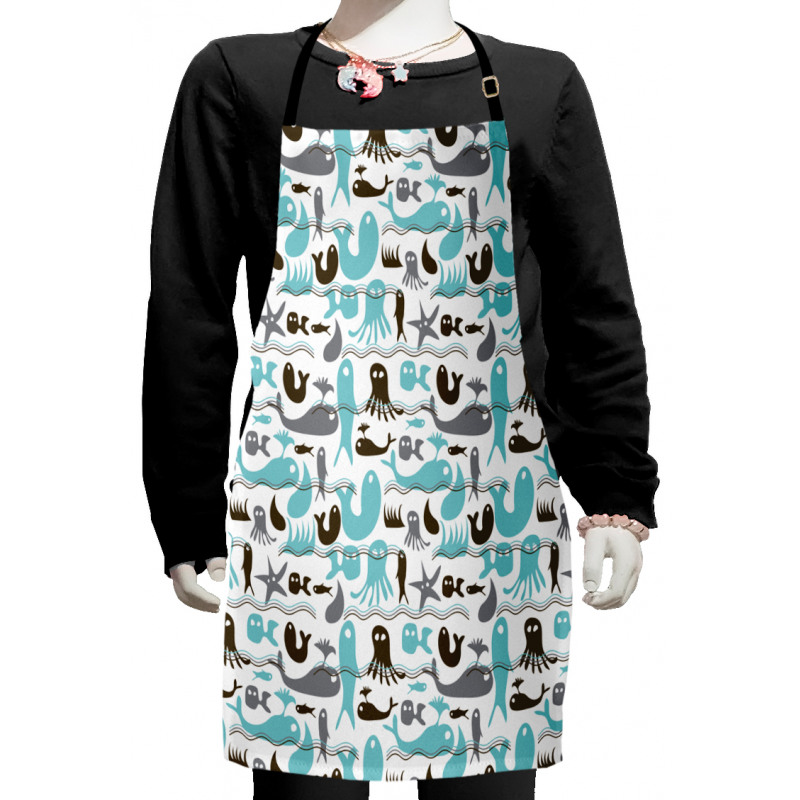 Jellyfish Whale Underwater Kids Apron