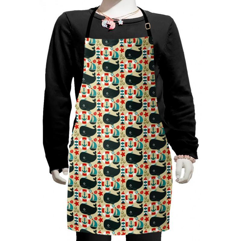 Lighthouse Anchor Stars Boat Kids Apron