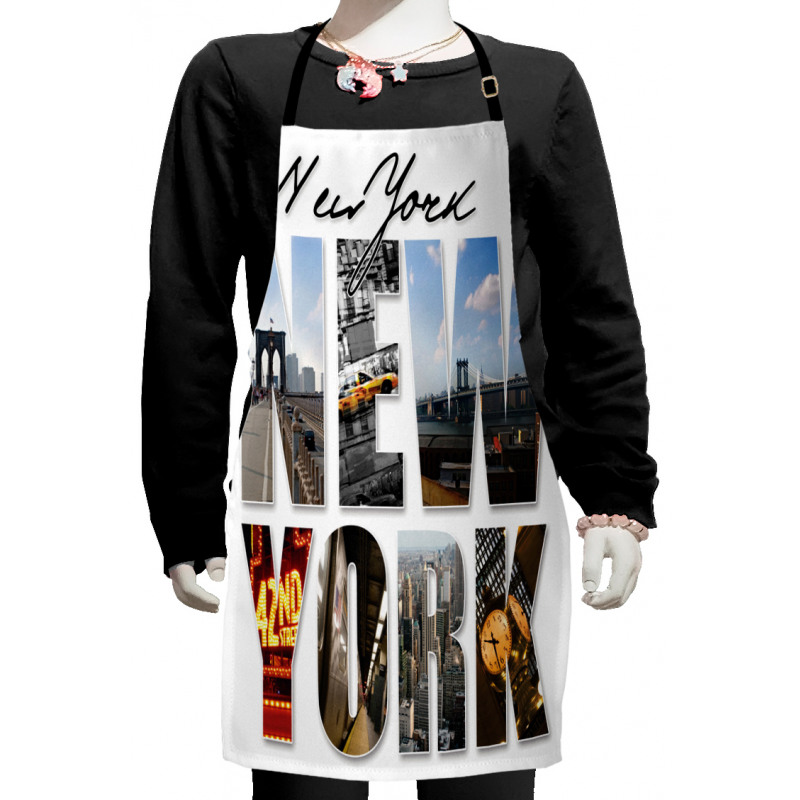 New York Collage Kids Apron